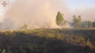 На Яворівщині виникла пожежа на торфовищі