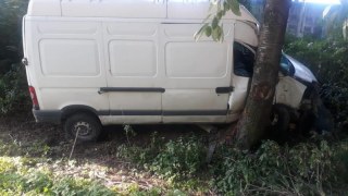 На Самбірщині автівка в'їхала у дерево: травмувалися водій та пасажирка