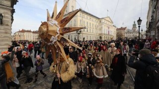 У Львові встановили Різдвяний Дідух