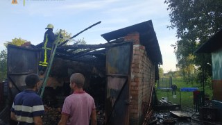 На Дрогобиччині через пожежу згорів гараж та постраждали дерева