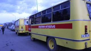 На Мостищині зайнявся автобус