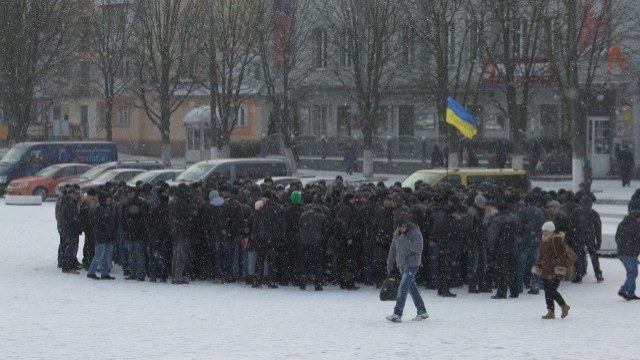 Мітинг шахтарів у центрі Червонограда